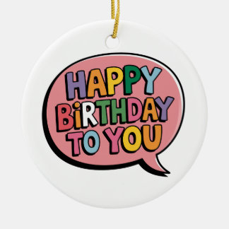 Ornamento De Cerâmica Bolha de Aniversário Feliz