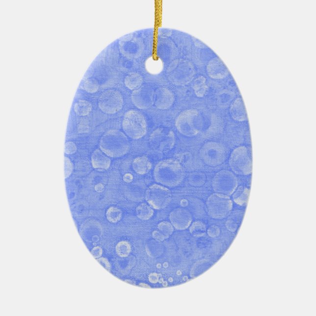 Ornamento De Cerâmica Bolhas Azuis E Brancas (Frente)