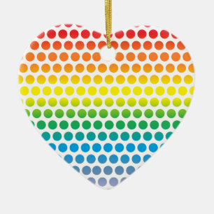 Ornamento De Cerâmica Bolinhas brancas arco-íris