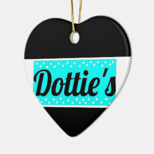Ornamento De Cerâmica Bolinhas de logotipo da loja de Dottie Ornament