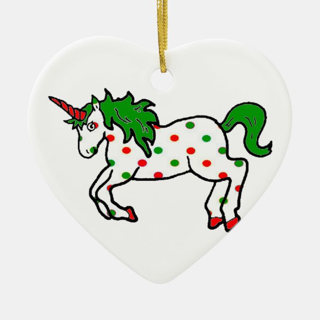 Ornamento De Cerâmica Bolinhas Unicornament (Frente)