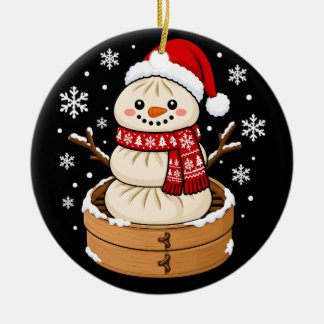 Ornamento De Cerâmica Bolinho de Neve Fofo de Natal Dim Sum