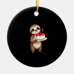 Ornamento De Cerâmica Bolo de Aniversário Divertido com Fantasia de Preg