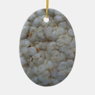 Ornamento De Cerâmica Bolo de Arroz, Comida Saudável, Snack Branco