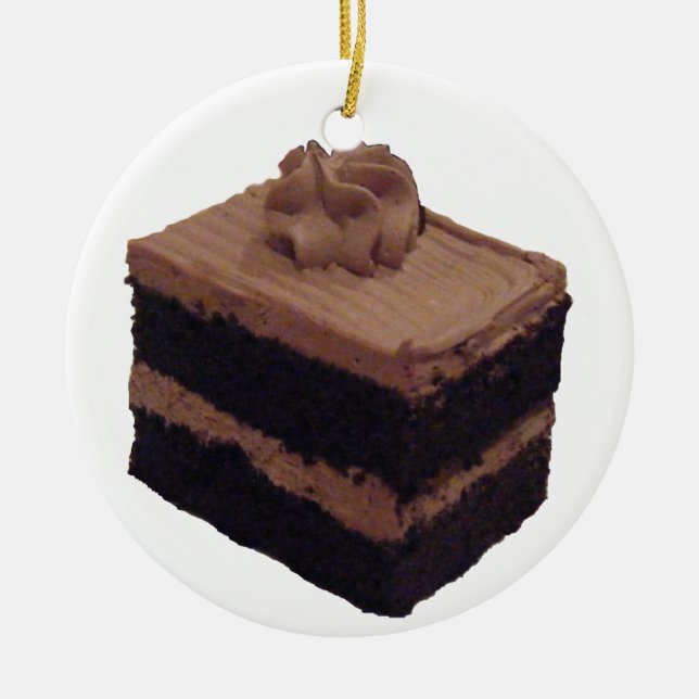 Ornamento De Cerâmica Bolo de chocolate (Frente)