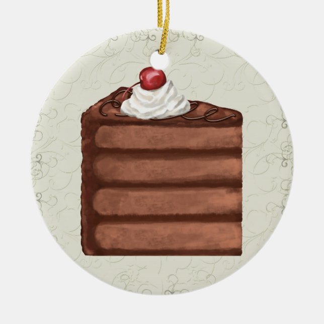 Ornamento De Cerâmica Bolo de chocolate - SRF (Frente)