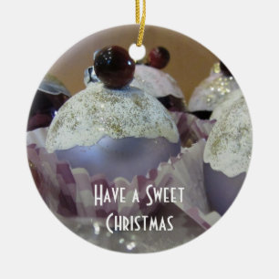 Ornamento De Cerâmica Bolo de Natal sofisticado