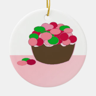 Ornamento De Cerâmica Bolo de Smarties