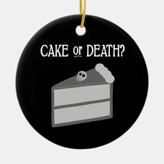 Ornamento De Cerâmica Bolo ou Morte? (Frente)