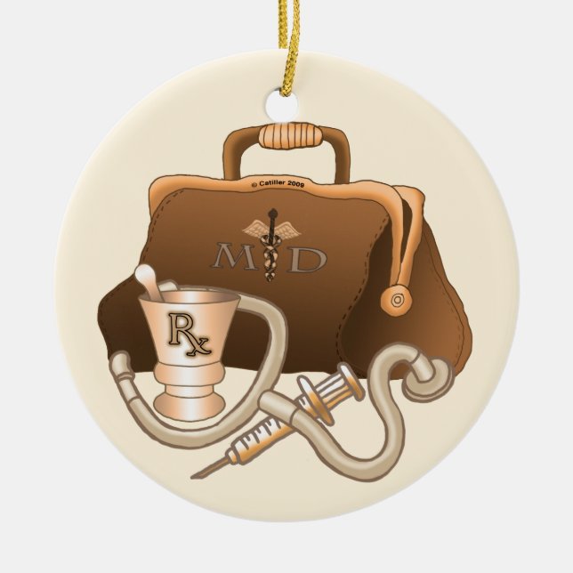 Ornamento De Cerâmica Bolsa de médico (Frente)