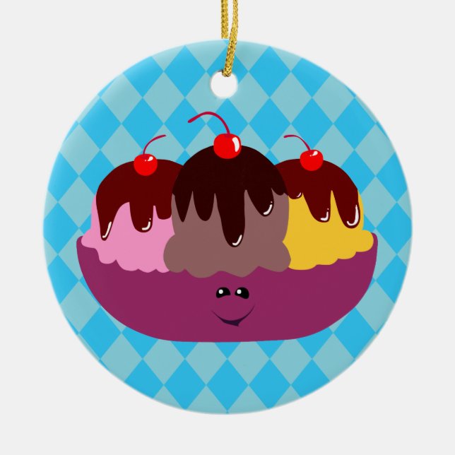 Ornamento De Cerâmica Bolsa de Sorvete (Frente)