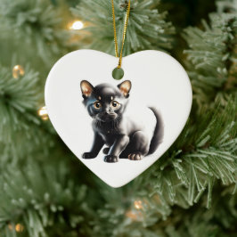 Ornamento De Cerâmica Bombaim Kitten Personalizado