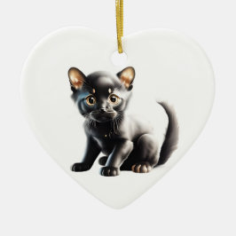 Ornamento De Cerâmica Bombaim Kitten Personalizado