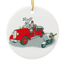 Bombeiro e Cães de Polícia