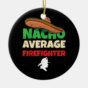 Ornamento De Cerâmica Bombeiro Roupa de combate a incêndios Piada de bo