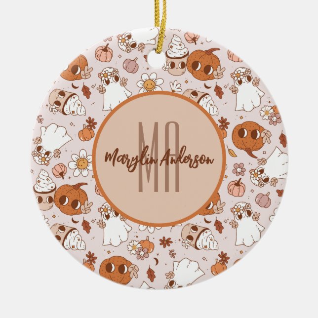 ORNAMENTO DE CERÂMICA BOMBEIROS E FANTASMAS DE RETRO-GROOVY (Frente)