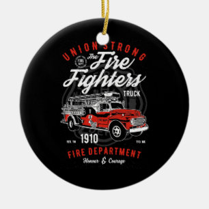 Ornamento De Cerâmica Bombeiros Fortes da União Combatem Bombeiros