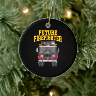 Ornamento De Cerâmica Bombeiros Saídos Do Pai - Rapazes do sobrinho Futu