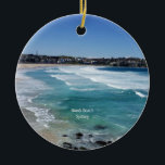 Ornamento De Cerâmica Bondi Beach, Sydney, Austrália<br><div class="desc">Foto cêntrica de Bondi Beach,  Sydney,  Austrália</div>