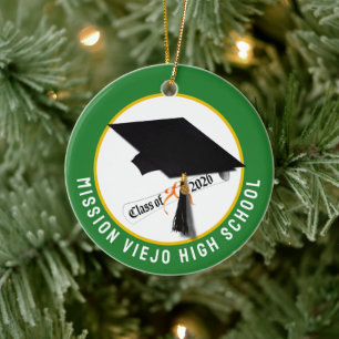 Ornamento De Cerâmica Boné Diploma Classe de Graduação de Fotos 2026