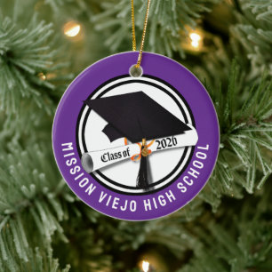 Ornamento De Cerâmica Boné Diploma Classe de Graduação de Fotos 2026