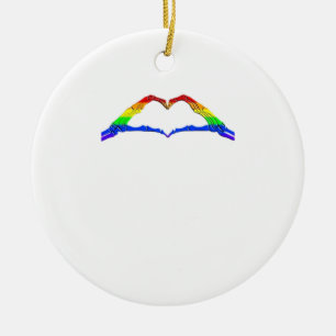 Ornamento De Cerâmica Bone Hands Heart Classic