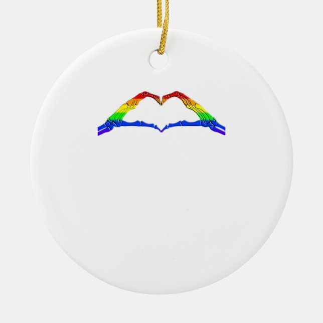 Ornamento De Cerâmica Bone Hands Heart Classic (Frente)