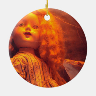 Ornamento De Cerâmica Boneca assustadora e rato