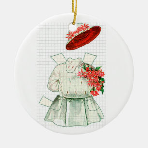 Ornamento De Cerâmica Boneca de papel do inverno