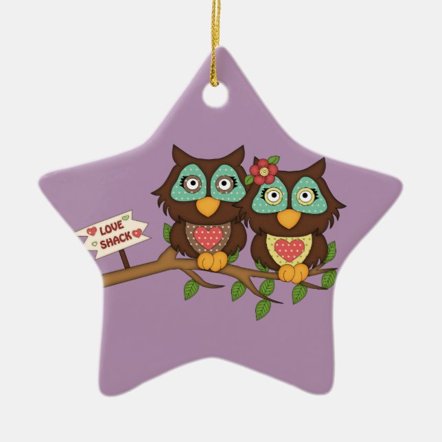 Ornamento De Cerâmica Bonecas de design de Amor (Frente)