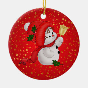 Ornamento De Cerâmica Boneco de neve bonito