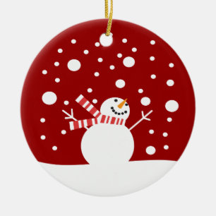 Ornamento De Cerâmica Boneco de neve do feriado de inverno