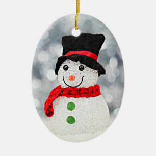 Ornamento De Cerâmica Boneco de neve do país das maravilhas do inverno