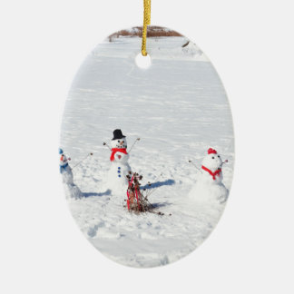 Ornamento De Cerâmica Bonecos de neve do Natal