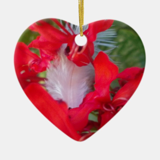 Ornamento De Cerâmica Bonita Alienígena Crimson.jpg (Frente)