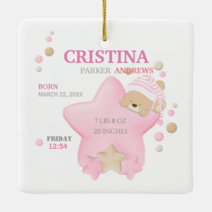 Ornamento De Cerâmica Bonita, Dormindo, Bebê Ursinha De Bebê