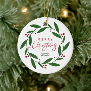 Ornamento De Cerâmica Bonita e Feliz Frota de Natal