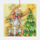 Ornamento De Cerâmica Bonita Névoa De Natal Com Estrela De Árvore De Nat (Verso)