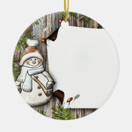 Ornamento De Cerâmica Bonito boneco de neve de Natal