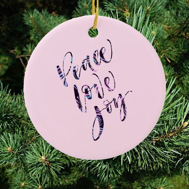 Ornamento De Cerâmica Bonito e moderna alegria do amor pela paz (Criador carregado)