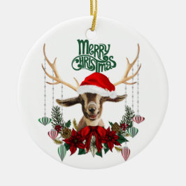 Ornamento De Cerâmica Bonito Kid Goat Natal
