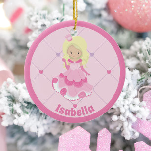 Ornamento De Cerâmica Bonito Natal das Crianças Personalizadas Princesa
