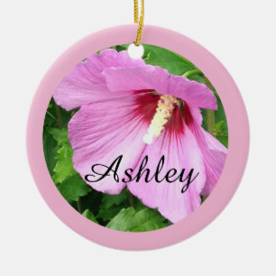 Ornamento De Cerâmica Bonito rosa rosa rosa rosa da Sharon personalizada