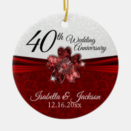 Ornamento De Cerâmica Bonito Rudy Flower Anniversário Keepsaname