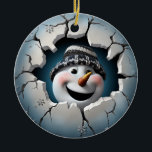 Ornamento De Cerâmica Bonito Snowman 3D Xmas<br><div class="desc">Bonito Snowman 3D Xmas</div>