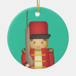 Ornamento De Cerâmica Bonito Soldado de Brinquedo de Natal Vermelho