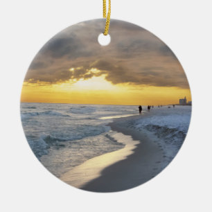 Ornamento De Cerâmica Bonito Sunset na Praia de Pensacola, Flórida