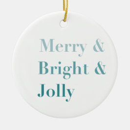 Ornamento De Cerâmica Bonito Tipografia Colorida Feliz Natal Brilhante