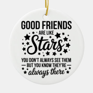 Ornamento De Cerâmica Bons Amigos São Como Estrelas Citação Inspiradora