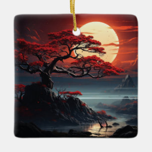 Ornamento De Cerâmica Bonsai Tree